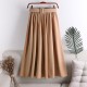 Midi Skirt With Belt High Waist