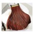 Metal Color Pleated Midi Skirt