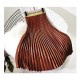 Metal Color Pleated Midi Skirt