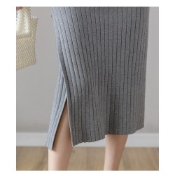 Warm Knit Midi Long Pencil Skirt Women Style Mid-Length