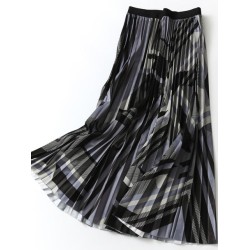 Fashion Midi Long Pleated Skirt Women Style Mid-Length