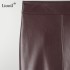 Faux Leather Slit Pencil Office Skirt Streetwear High Waist