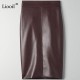 Faux Leather Slit Pencil Office Skirt Streetwear High Waist Faux Leather Slit Pencil Office Skirt Streetwear High Waist
