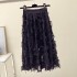 Fashion Tassels Skirts Thin A-line Feathers Empire Solid