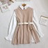 Vest Sweater Women White Shirts Knitted Vest Two-piece Set