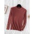 pullovers casual autumn button o-neck chic sweater