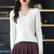 Women Sweater Long Sleeve Top Knitted Pullover V-Neck Fashion Women Sweater Long Sleeve Top Knitted Pullover V-Neck Fashion