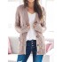 Cardigan Long Sleeve Plus Size Pocket Ribbed Knitted Sweater