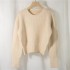 Women's Sweater Pullovers Warm Minimalist Short Elegant Solid Sweet Jumpers