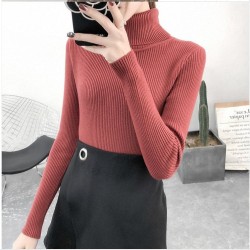 Knitted Jumper Tops turtleneck Pullovers Casual Sweaters