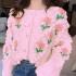 Handmade Sweater And Cardigans Floral Embroidery Hollow Out Chic Knit