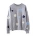Floral Embroidery Pullover Sweater High Quality Women Elegant O Neck Knitted Tops