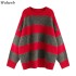 Oversized Thin Sweater Vintage Striped Loose Pullover Streetwear Autumn Knitted